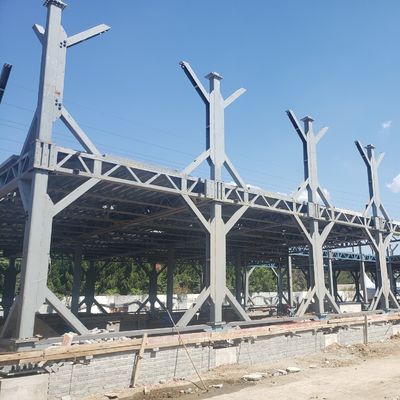 Q355B স্টিল ফ্রেম মাল্টি স্টোরি স্টিল স্ট্রাকচার অফিস বিল্ডিং